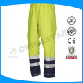 Yellow reflective safety pants with mesh lining